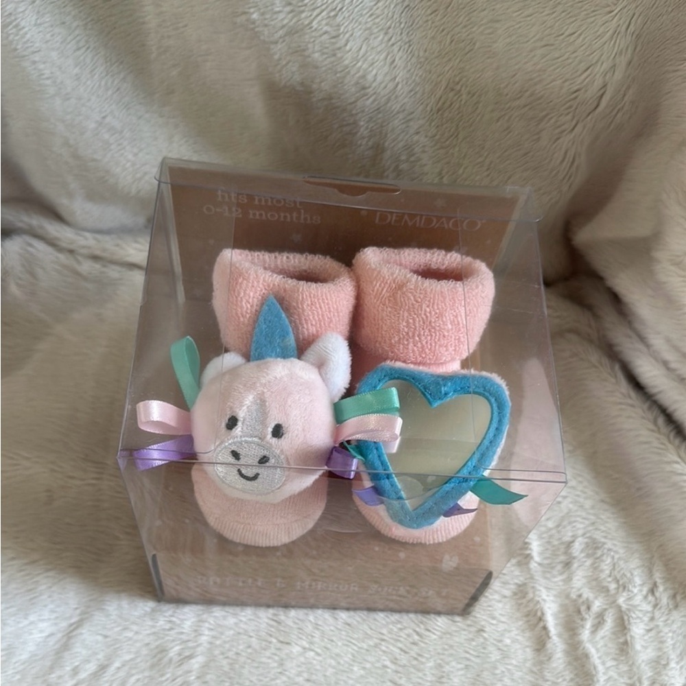 Baby Rattle & Mirror Sock Set - Picture 2 of 3